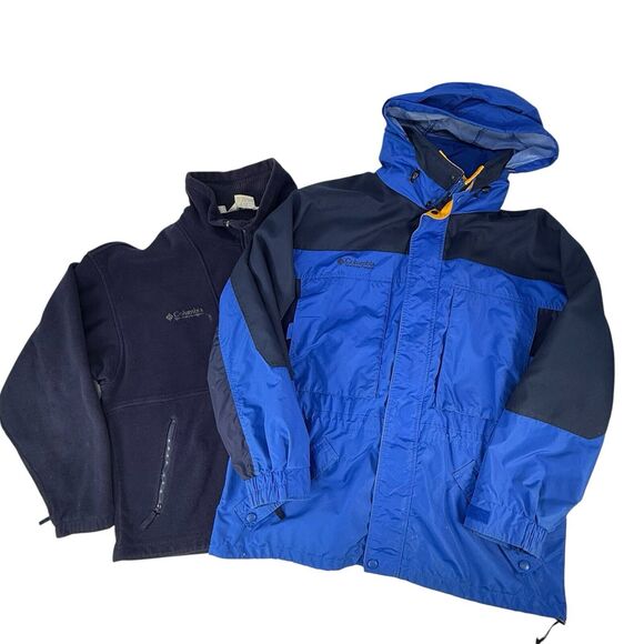 Columbia Sportswear West Ridge 3 in 1 Parka Jacket Mens Sz XL Vintage 90s Blue